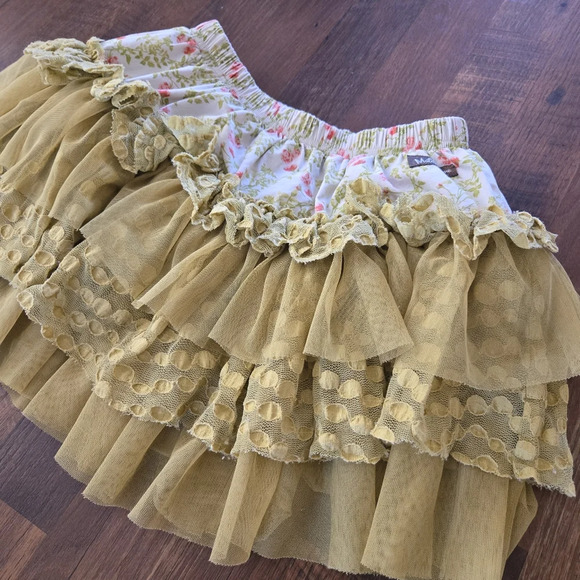 MATILDA JANE Tierd Ruffle Tull Floral Skirt Size 8 - Picture 4 of 9